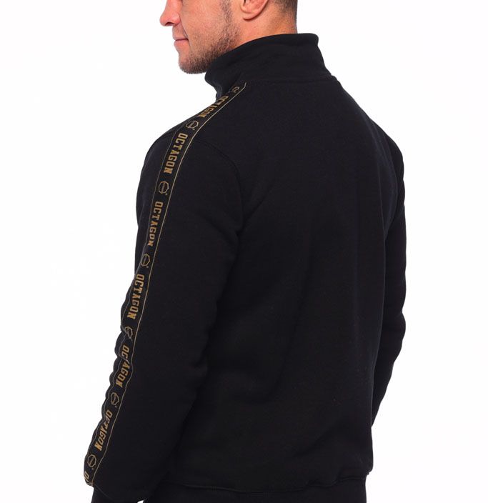 Férfi Octagon Zip csíkos pulóver fekete 3