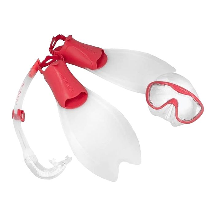 Speedo Glide Junior Scuba snorkel készlet gyermek maszk + uszony + snorkel tiszta piros 2
