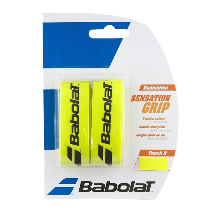 Babolat Grip Sensation tollaslabda ütő csomagolások 2 db. sárga 2