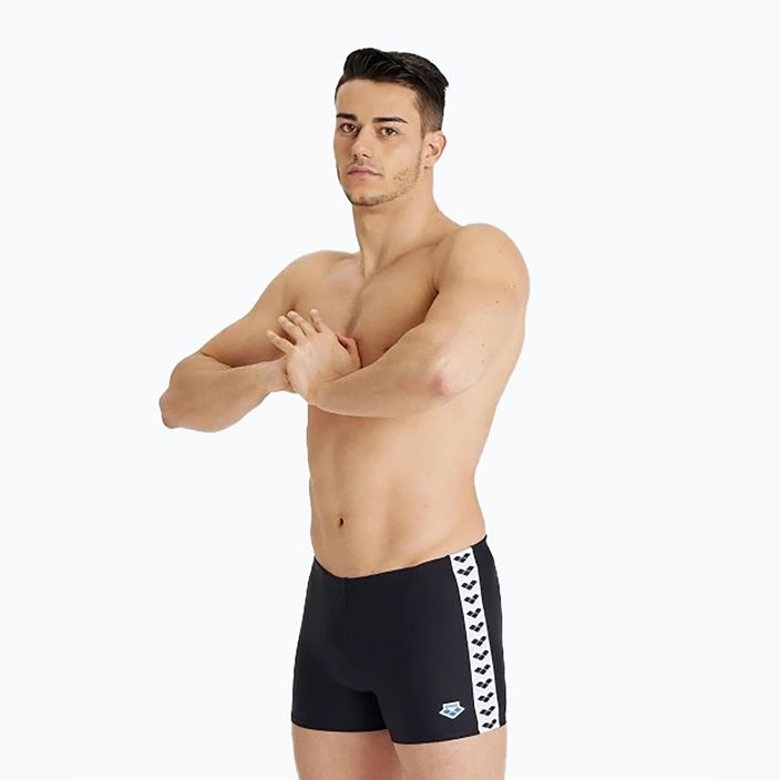 Arena Icons Swim Short Egyszínű fekete/fehér úszó boxeralsó 4