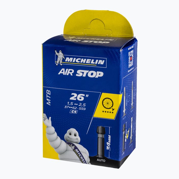 Michelin Air Stop Auto-Sv kerékpár belső cső 34mm 125194 fekete 00082289 2