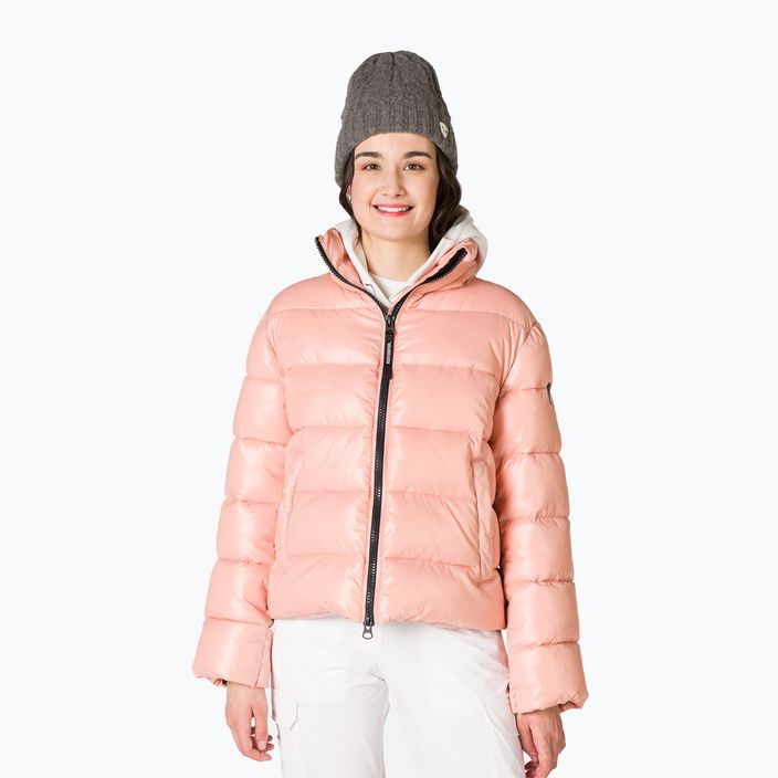 Női Rossignol Shiny Bomber pasztell rózsaszínű pehelypaplan kabát