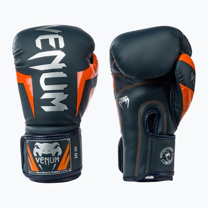 Venum Elite bokszkesztyűk navy/silver/orange 3