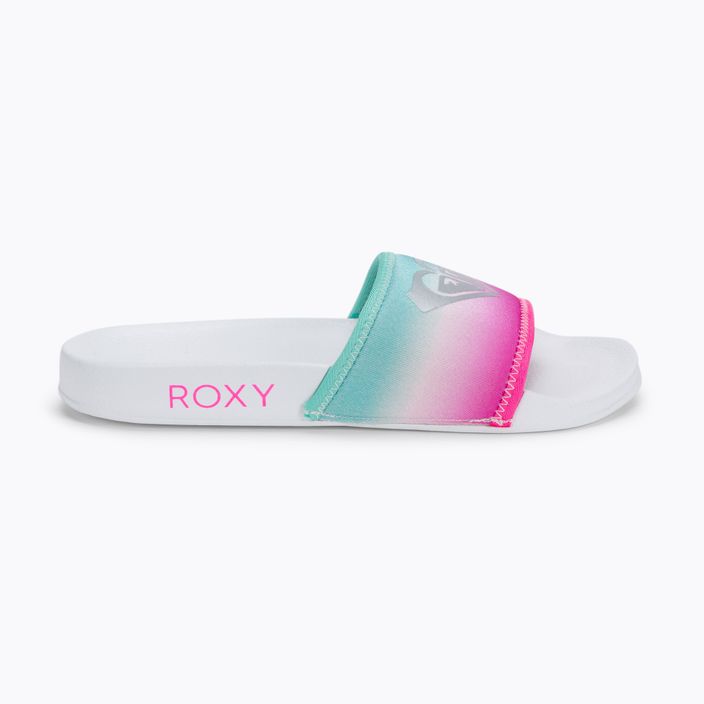 Gyermek flip-flopok ROXY Slippy Neo G 2021 white/crazy pink/turquoise 2