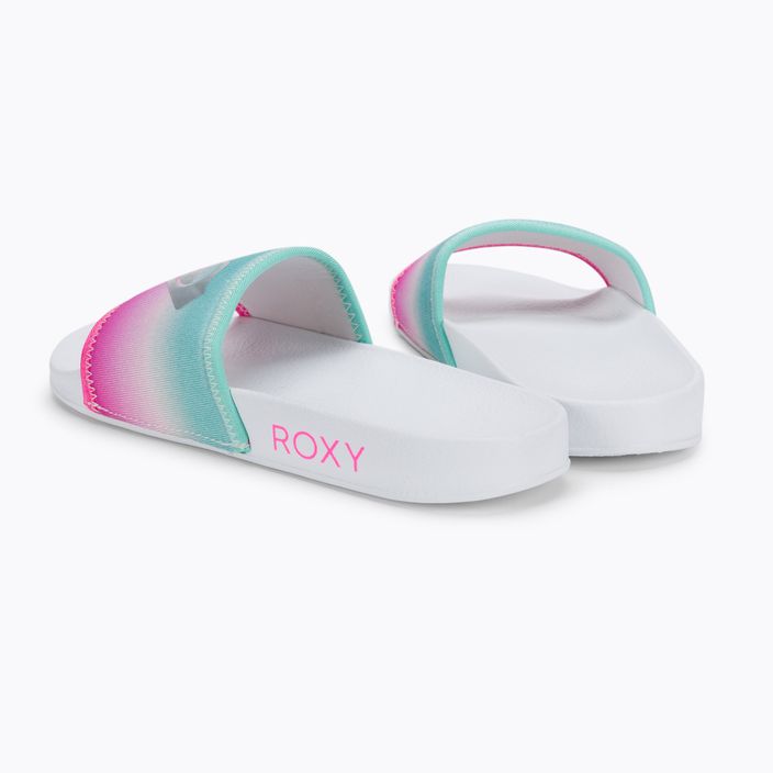 Gyermek flip-flopok ROXY Slippy Neo G 2021 white/crazy pink/turquoise 3