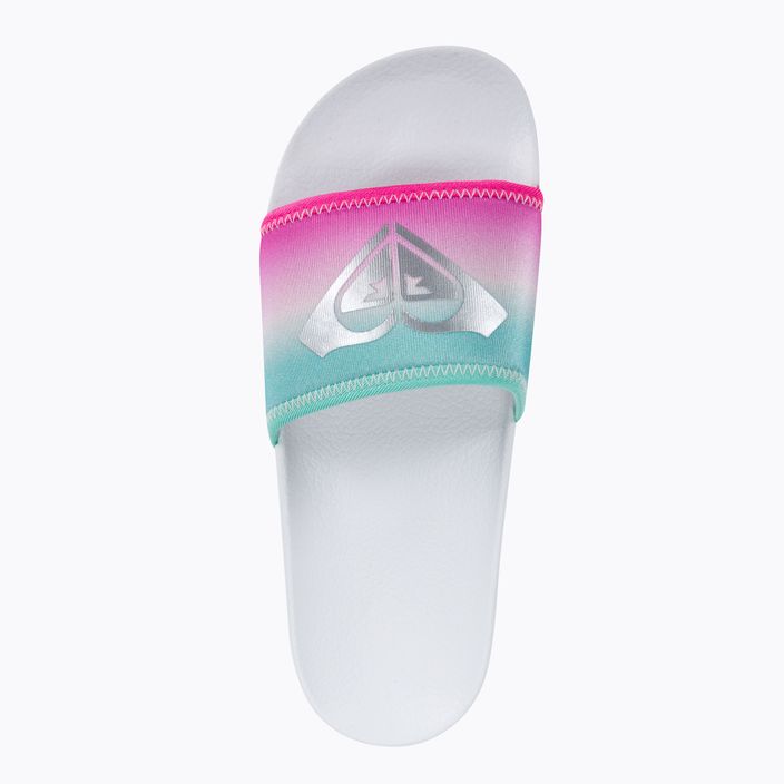 Gyermek flip-flopok ROXY Slippy Neo G 2021 white/crazy pink/turquoise 6