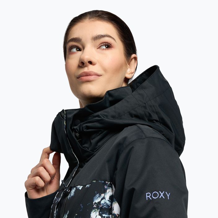 Női snowboard kabát ROXY Jetty Block 2021 true black black flowers 5