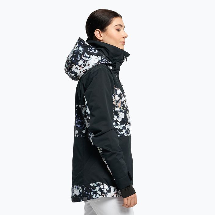 Női snowboard kabát ROXY Presence Parka 2021 true black black flowers 3