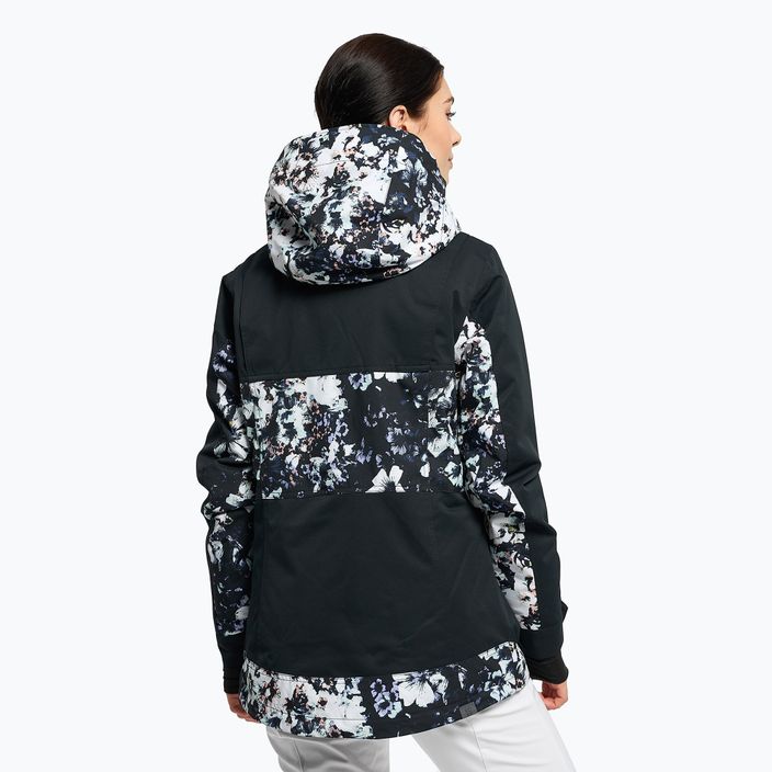 Női snowboard kabát ROXY Presence Parka 2021 true black black flowers 4