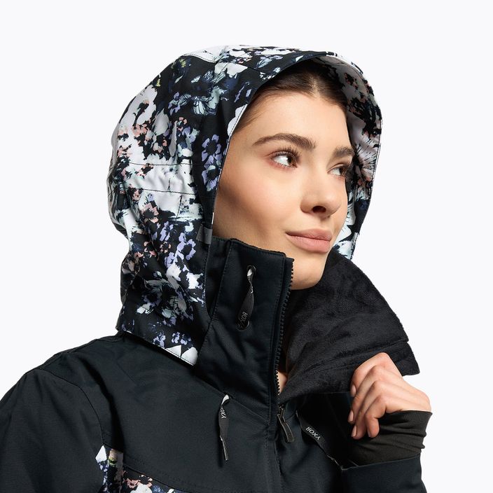 Női snowboard kabát ROXY Presence Parka 2021 true black black flowers 5