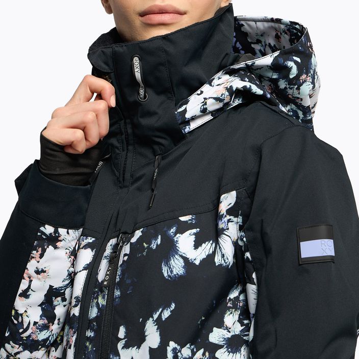 Női snowboard kabát ROXY Presence Parka 2021 true black black flowers 6