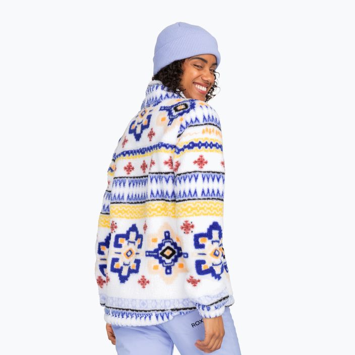 Női ROXY Alabama teljes cipzáras világos fehér pulóver 3