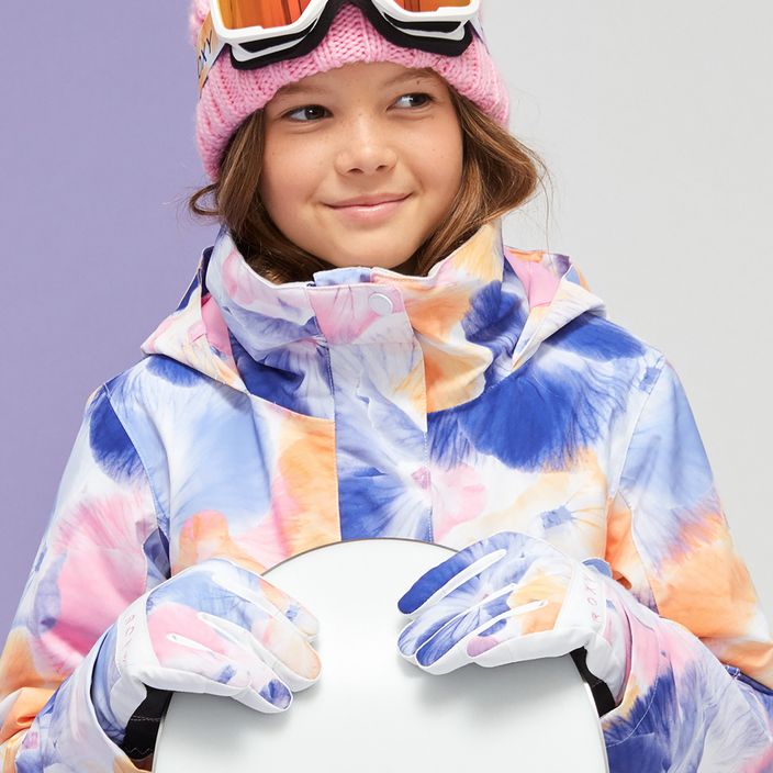 Gyermek snowboard kesztyű ROXY Jetty Girl fényes fehér rózsaszín rg 4