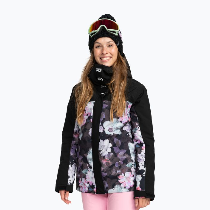 Női snowboard dzseki ROXY Galaxy true fekete homályos virág