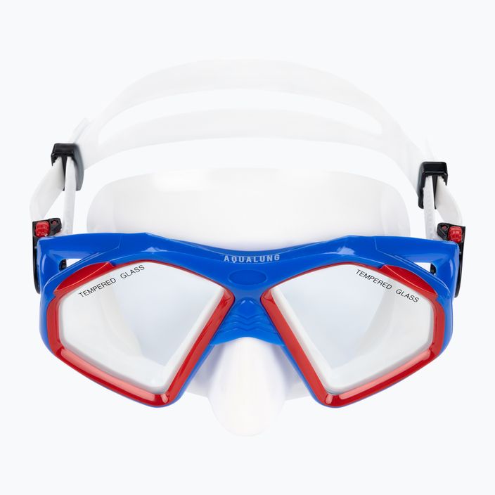 AQUALUNG Hawkeye búvárszett maszk + snorkel kombináció kék/piros SC3974006 2