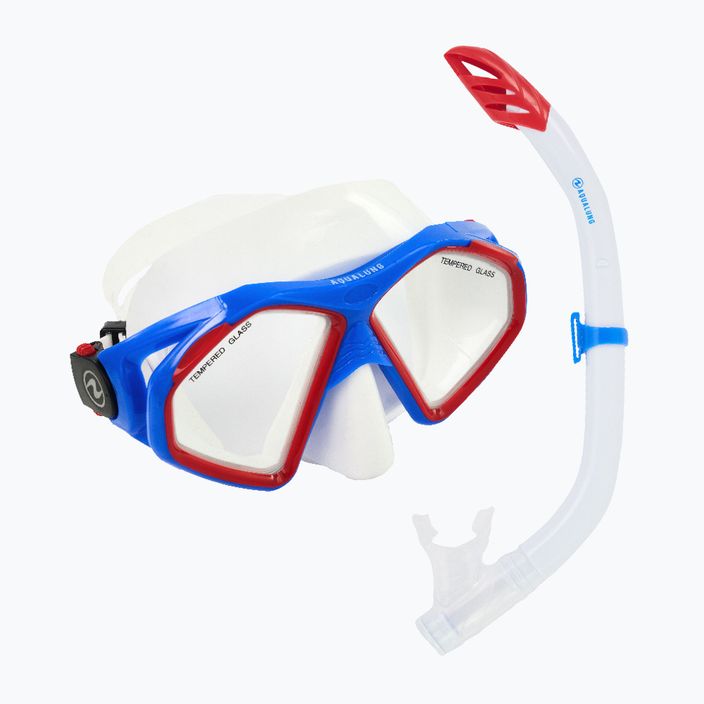 AQUALUNG Hawkeye búvárszett maszk + snorkel kombináció kék/piros SC3974006 9