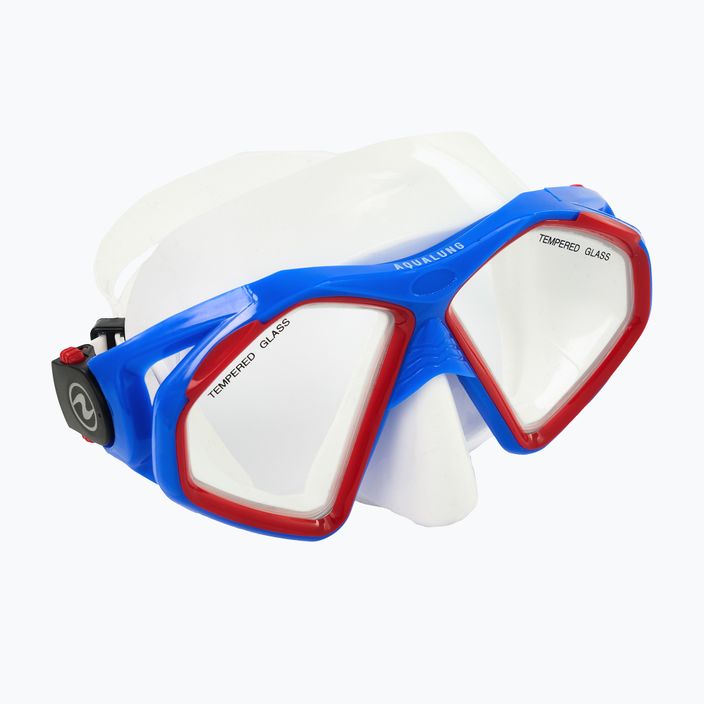 AQUALUNG Hawkeye búvárszett maszk + snorkel kombináció kék/piros SC3974006 10