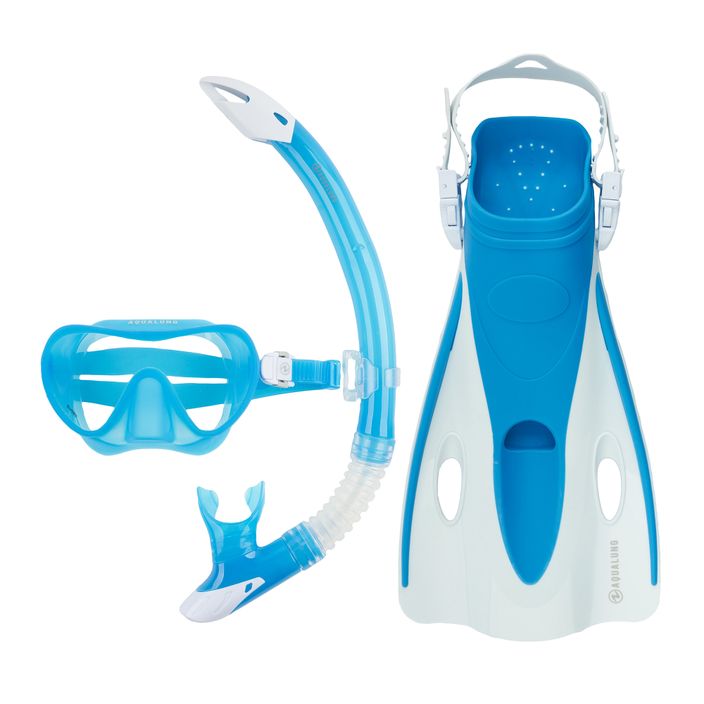 Aqualung Nabul snorkel készlet maszk + búvár + uszony kék/fehér 2