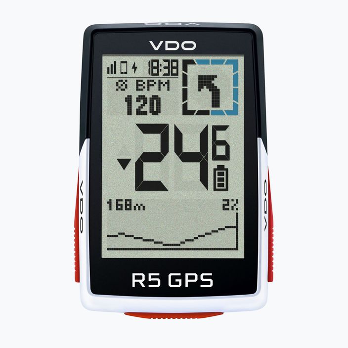VDO R5 GPS teljes érzékelőkészlet kerékpárszámláló fekete-fehér 64052