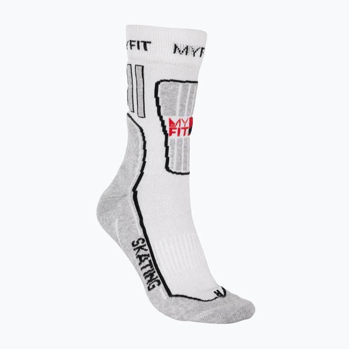 MYFIT korcsolyázó fitness zokni fehér/szürke