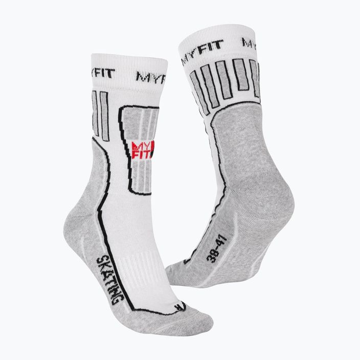 MYFIT korcsolyázó fitness zokni fehér/szürke 3