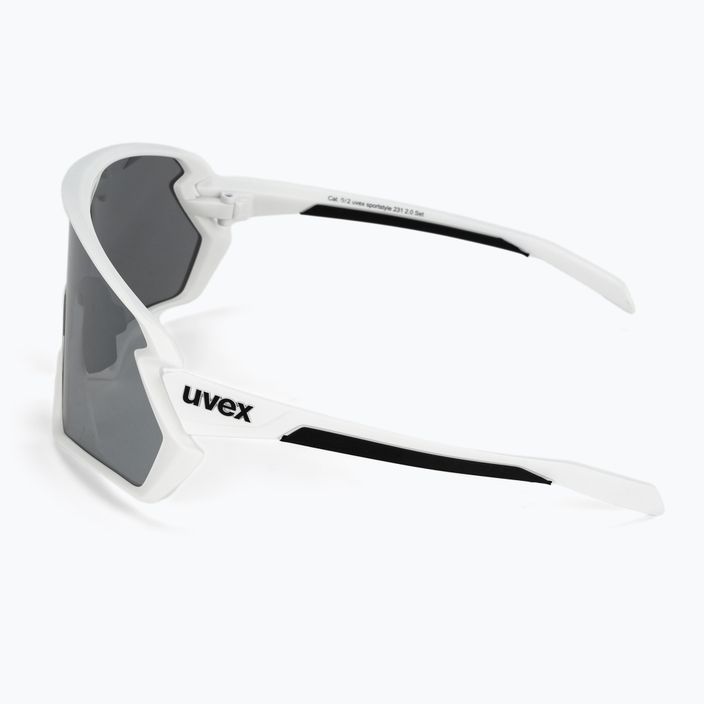 Kerékpáros szemüveg UVEX Sportstyle 231 2.0 Set fehér fekete matt/tükör ezüst 53/3/027/8216 4
