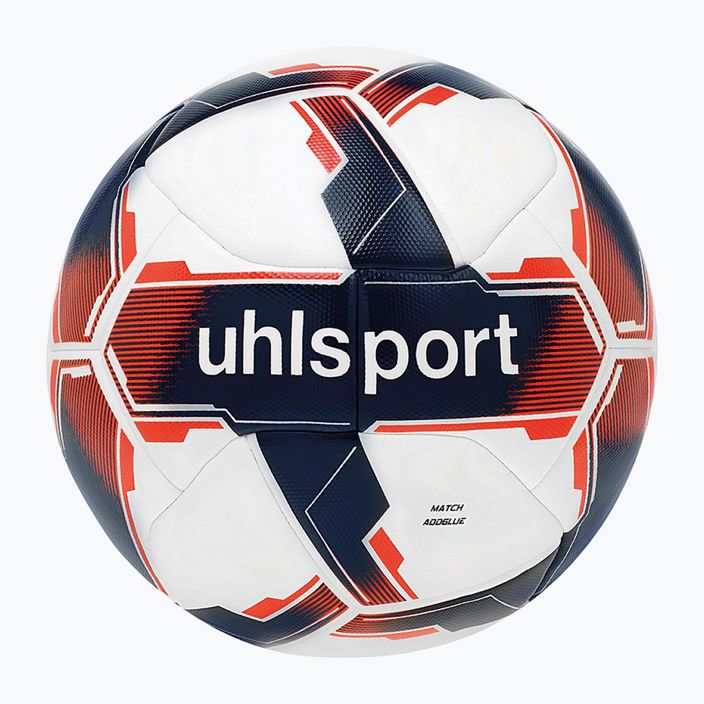 Futball labda uhlsport Match Addglue white/navy/fluo red méret 5 4