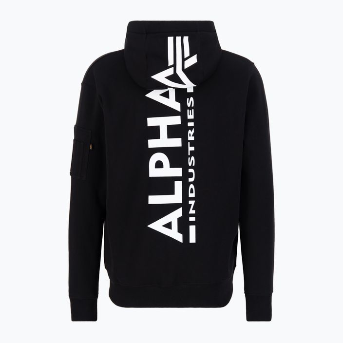 Férfi Alpha Industries Back Print Zip pulóver fekete 2