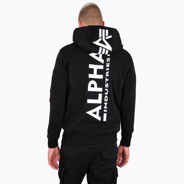 Férfi Alpha Industries Back Print Zip pulóver fekete 3