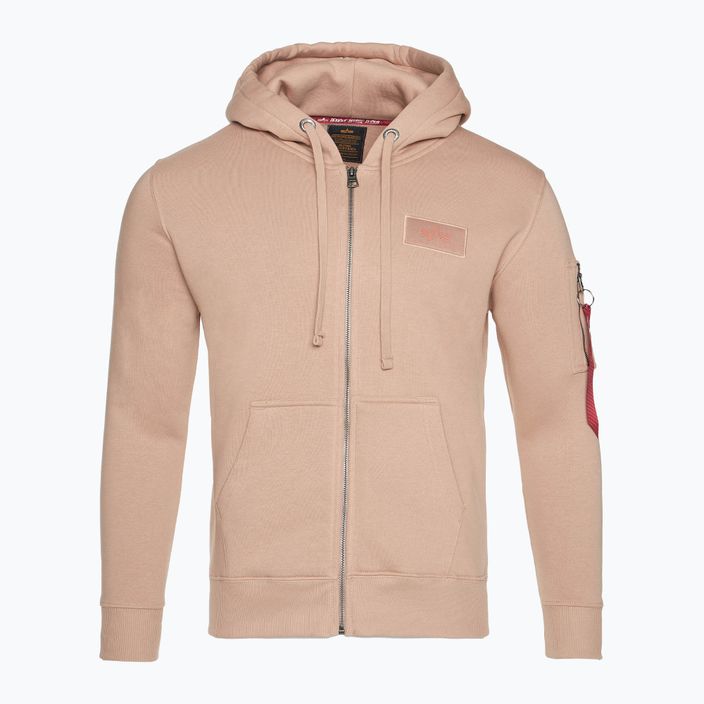 Férfi Alpha Industries Back Print Zip melegítő pulóver poros korall színben