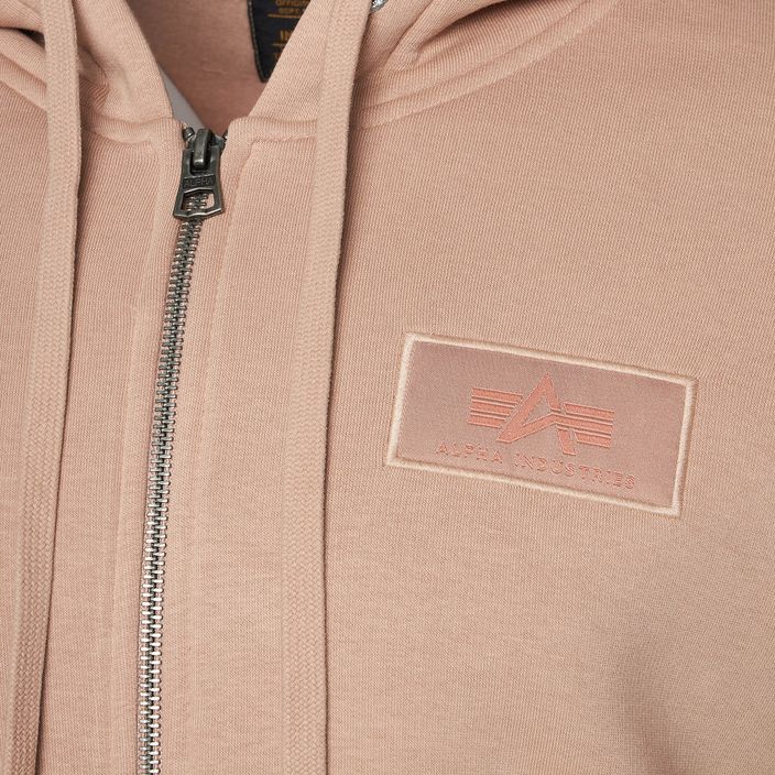 Férfi Alpha Industries Back Print Zip melegítő pulóver poros korall színben 3