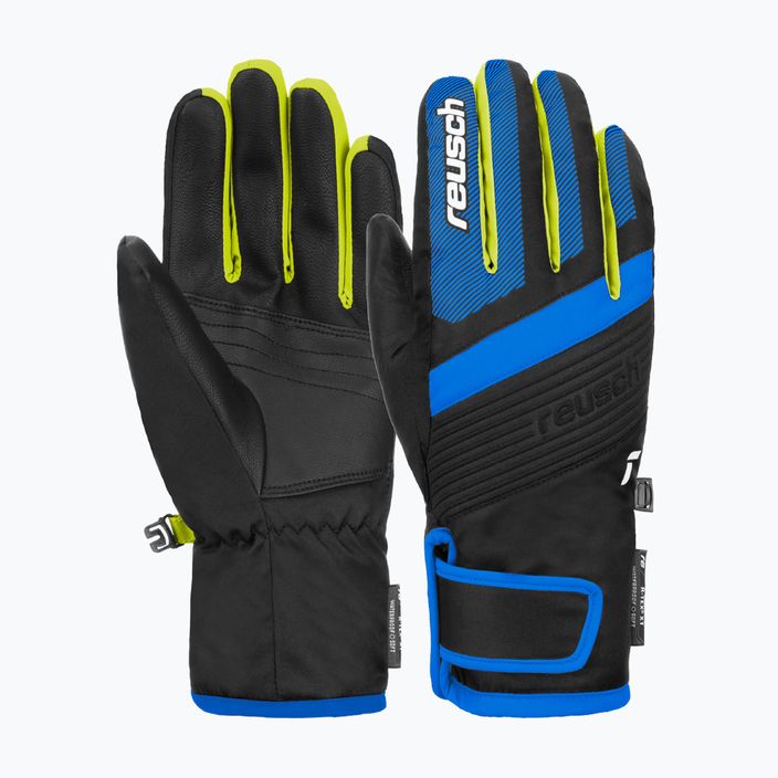 Reusch Duke R-Tex XT gyermek síelő kesztyű fekete/brilliáns kék/biztonsági sárga