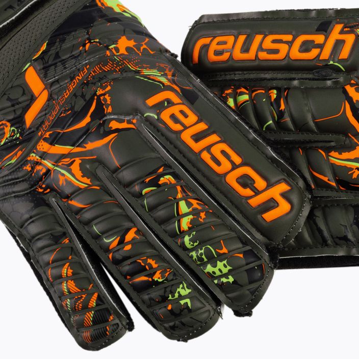 Reusch Attrakt Grip Finger Support kapuskesztyű zöld-narancs 5370010-5556 4