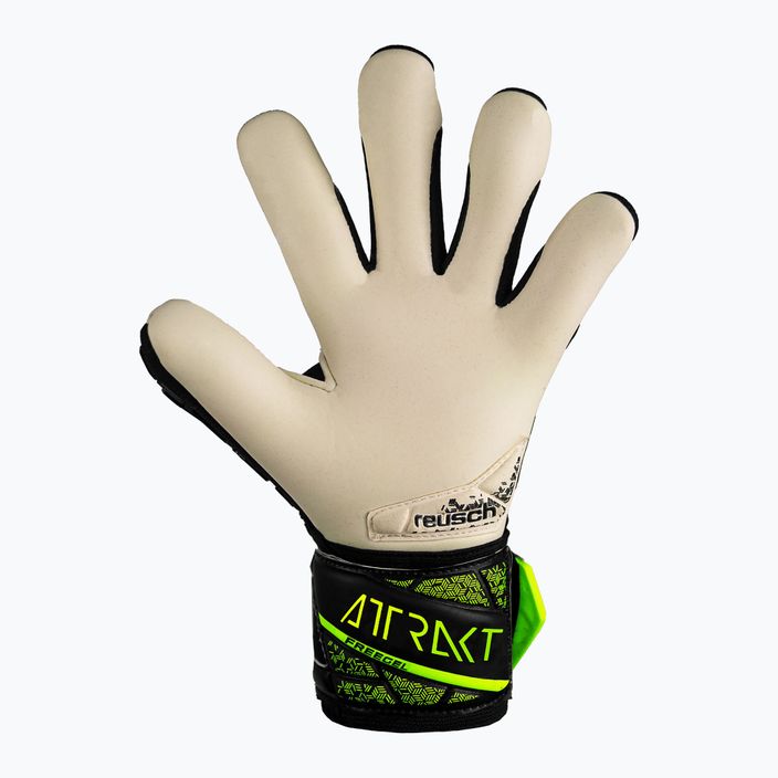 Reusch Attrakt Freegel Gold Finger Support Junior black/safety yellow gyerek kapuskesztyű 3