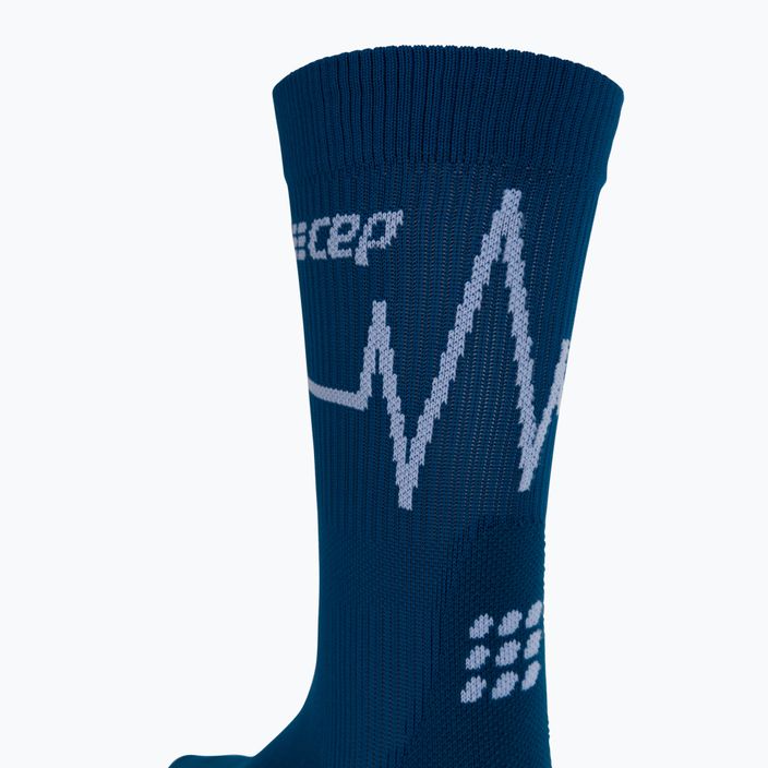 CEP Heartbeat férfi rövid kompressziós futózokni kék WP3CNC2 3