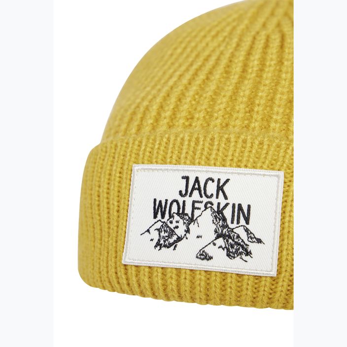 Jack Wolfskin Badge mustár téli sapka 2