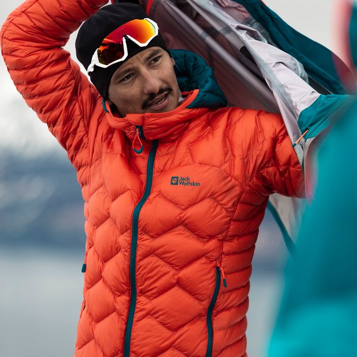 Jack Wolfskin férfi Alpspitze Down Hoody skit kabát narancssárga 1206771_3017 10