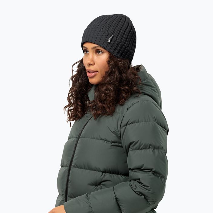 Jack Wolfskin Rib Knit téli sapka fekete 2