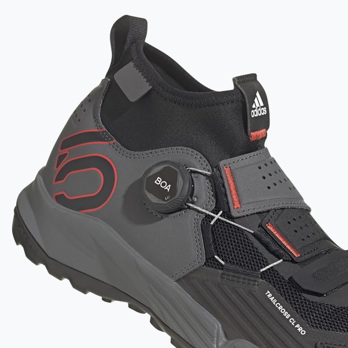 Férfi MTB kerékpáros cipő adidas FIVE TEN Trailcross Pro Clip A szürke öt/mag fekete/piros 11