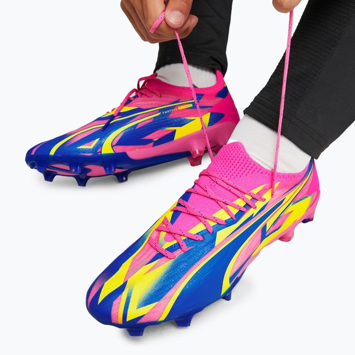 Férfi futballcipő PUMA Ultra Ultimate Energy FG/AG világító rózsaszín/ultrakék/sárga riasztás 16