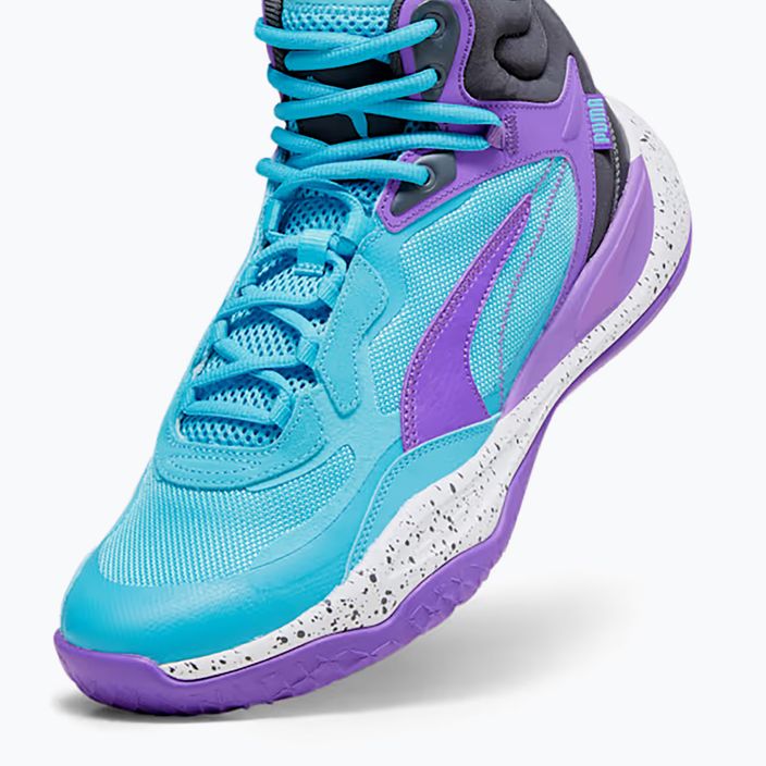 Férfi kosárlabda cipő PUMA Playmaker Pro Mid lila csillogás/világos aqua/erős szürke/fehér 10