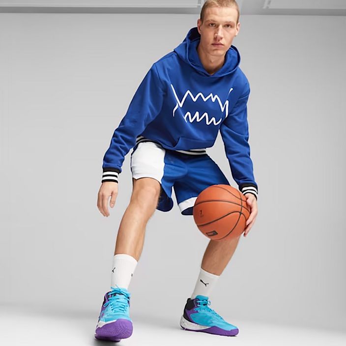 Férfi kosárlabda cipő PUMA Playmaker Pro Mid lila csillogás/világos aqua/erős szürke/fehér 14