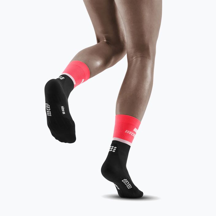 CEP női kompressziós futó zokni 4.0 Mid Cut rózsaszín/fekete 6