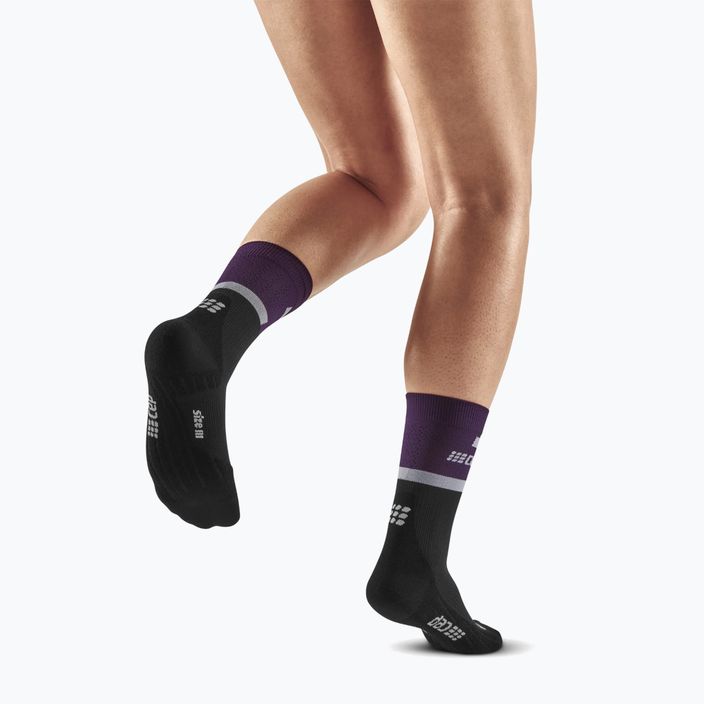 CEP női kompressziós futó zokni 4.0 Mid Cut lila/fekete 6