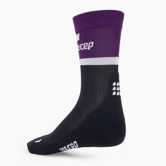 CEP női kompressziós futó zokni 4.0 Mid Cut lila/fekete 3