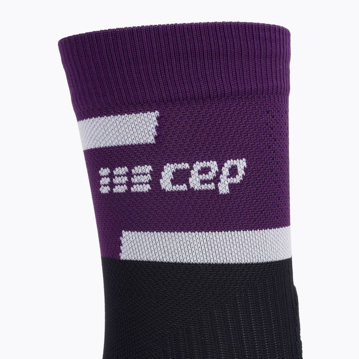 CEP női kompressziós futó zokni 4.0 Mid Cut lila/fekete 4