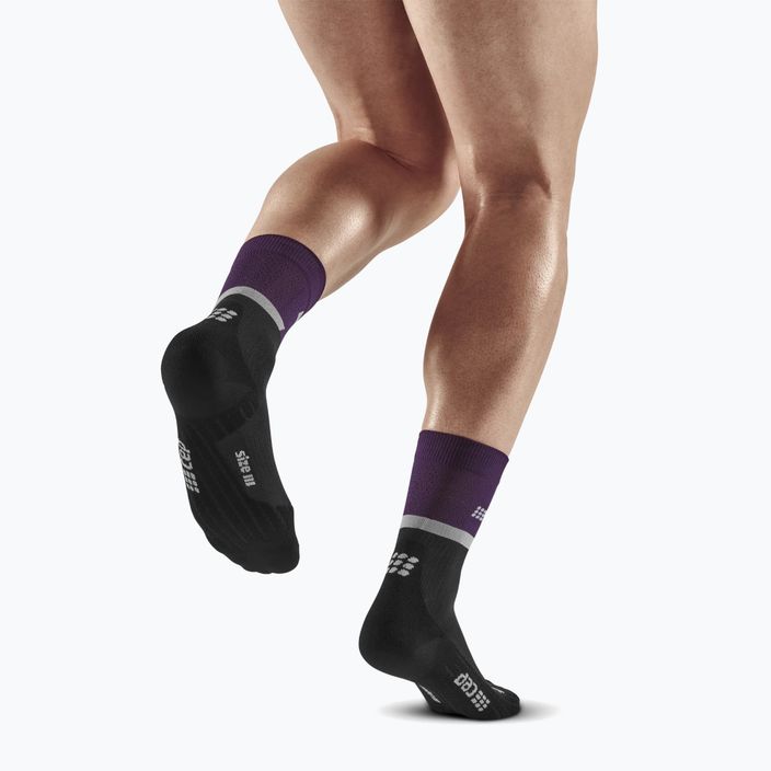 CEP Férfi kompressziós futó zokni 4.0 Mid Cut lila/fekete 6