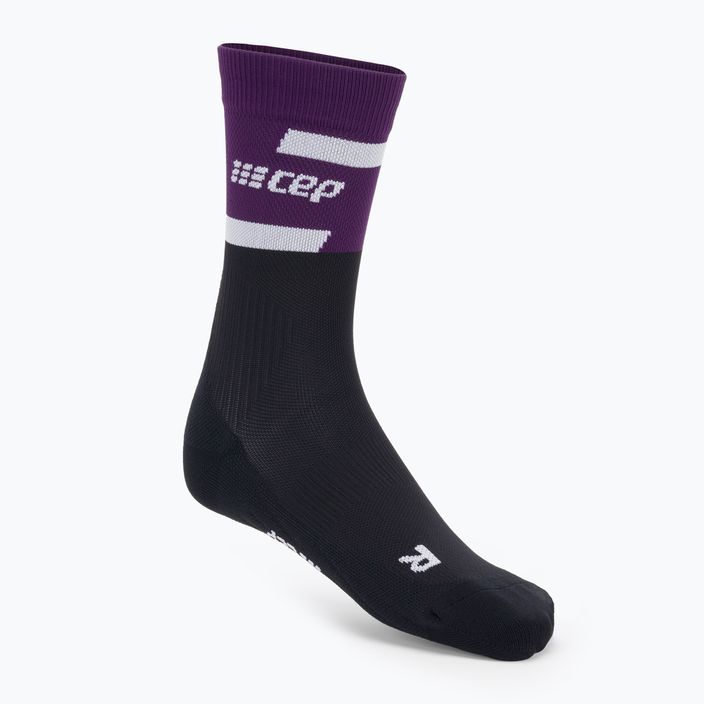 CEP Férfi kompressziós futó zokni 4.0 Mid Cut lila/fekete 2