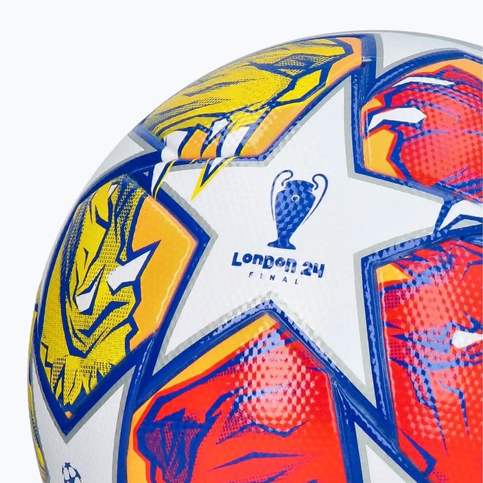 Futball labda adidas UCL League 23/24 white/glow blue/flash orange méret 5 4