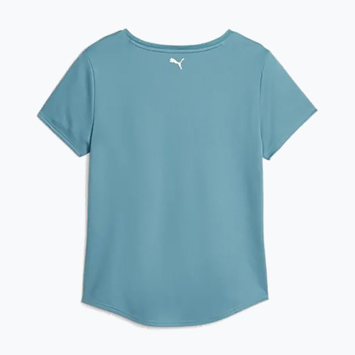 Női edzőpóló PUMA Fit Logo Ultrabreathe merész kék/gyors zöld 2